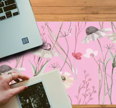 Mouse pad textura fondo rosa floreciente - TenVinilo