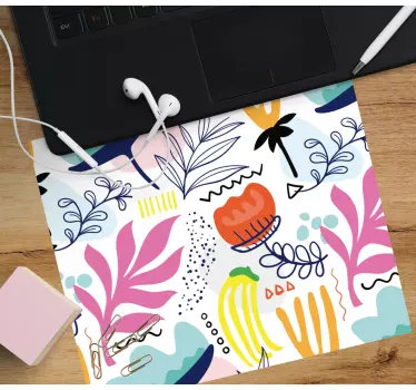Mouse pad textura formas florales vibrantes - TenVinilo
