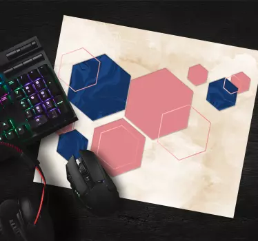 Mouse pad textura formas hexagonales geométricas - TenVinilo