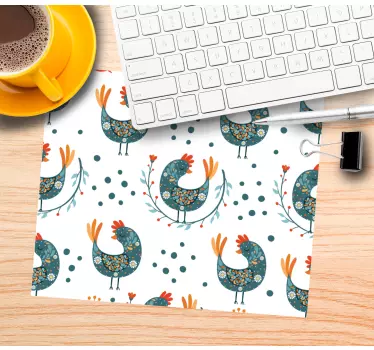 Mouse pad textura gallo floral encantador - TenVinilo