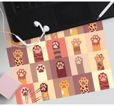 Mouse pad textura huellas de patas coloridas - TenVinilo