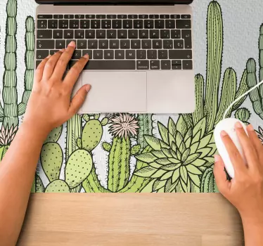 Mouse pad textura ilustración de cactus - TenVinilo