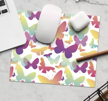 Mouse pad textura ilustración de mariposa vibrante - TenVinilo