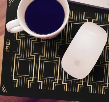 Mouse pad textura líneas geométricas doradas - TenVinilo