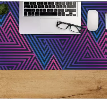 Mouse pad textura líneas triangulares vibrantes - TenVinilo