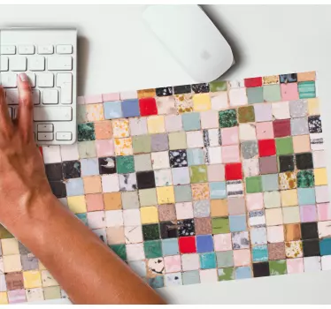 Mouse pad textura mosaico cuadrado colorido - TenVinilo