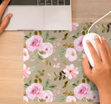 Mouse pad textura motivo botánico floral - TenVinilo