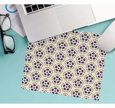 Mouse pad textura motivo de azulejos florales - TenVinilo