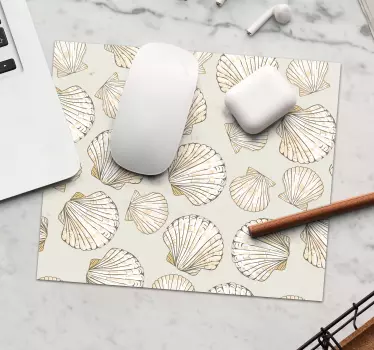 Mouse pad textura motivo de conchas elegantes - TenVinilo