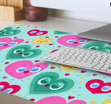 Mouse pad textura motivo de corazones coloridos - TenVinilo