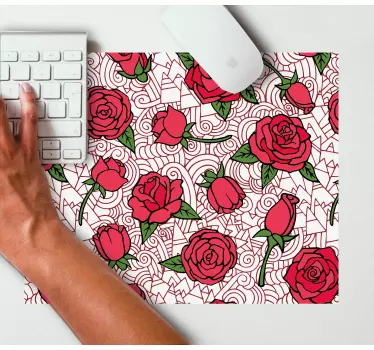 Mouse pad textura motivo de flores de rosa - TenVinilo