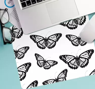 Mouse pad textura motivo de mariposas elegantes - TenVinilo