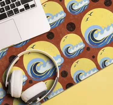Mouse pad textura motivo de olas audaces - TenVinilo