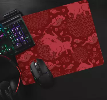 Mouse pad textura motivo de toro juguetón - TenVinilo