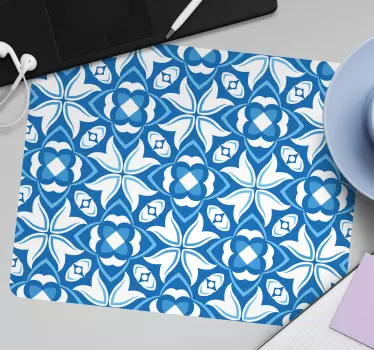 Mouse pad textura motivo floral azul - TenVinilo
