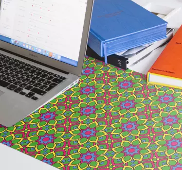 Mouse pad textura motivo floral colorido - TenVinilo