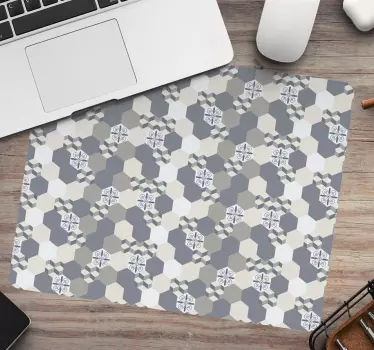 Mouse pad textura motivo floral hexagonal - TenVinilo