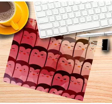 Mouse pad textura motivo pingüino juguetón - TenVinilo