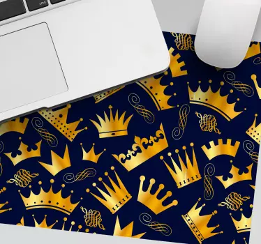 Mouse pad textura motivos de corona dorada - TenVinilo