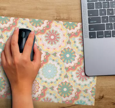 Mouse pad textura motivos florales coloridos - TenVinilo