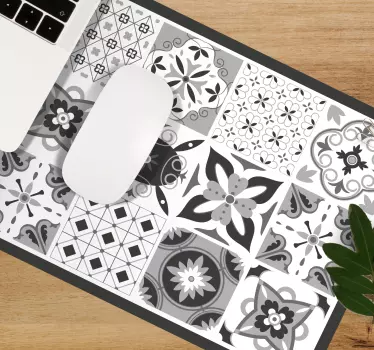 Mouse pad textura motivos florales geométricos - TenVinilo