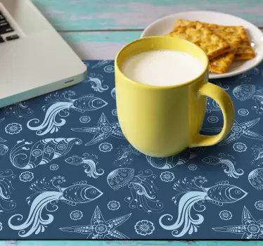 Mouse pad textura motivos marinos en espiral - TenVinilo