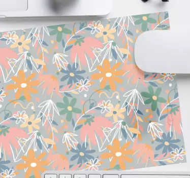 Mouse pad textura patrón botánico floral - TenVinilo