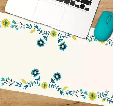 Mouse pad textura patrón de bordes florales - TenVinilo