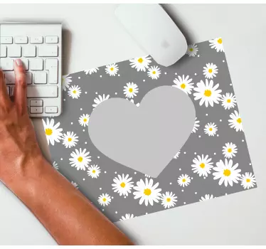 Mouse pad textura patrón de corazón de margarita - TenVinilo