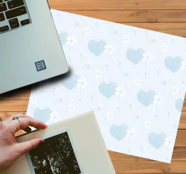 Mouse pad textura patrón de corazones florales - TenVinilo