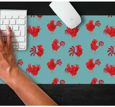 Mouse pad textura patrón de gallo encantador - TenVinilo