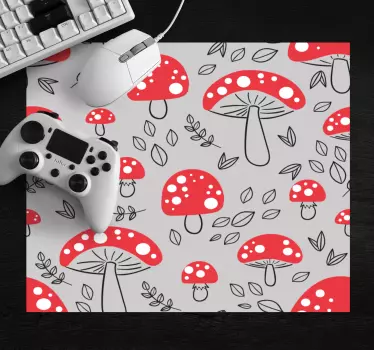 Mouse pad textura patrón de hongos juguetones - TenVinilo