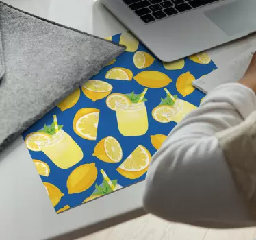 Mouse pad textura patrón de limón divertido - TenVinilo
