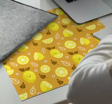 Mouse pad textura patrón de limones alegres - TenVinilo