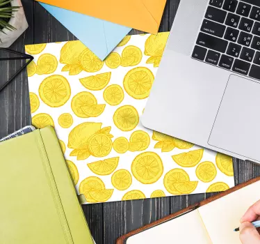 Mouse pad textura patrón de limones vivos - TenVinilo