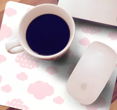 Mouse pad textura patrón de nubes rosa suave - TenVinilo