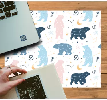 Mouse pad textura patrón de osos juguetones - TenVinilo