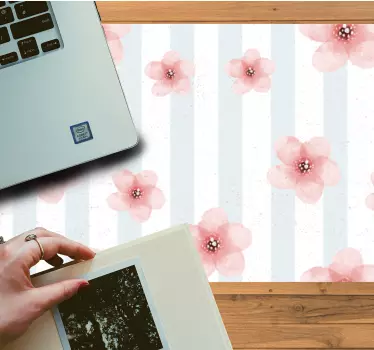Mouse pad textura patrón de rayas florales - TenVinilo