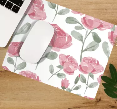 Mouse pad textura patrón de rosas florales - TenVinilo