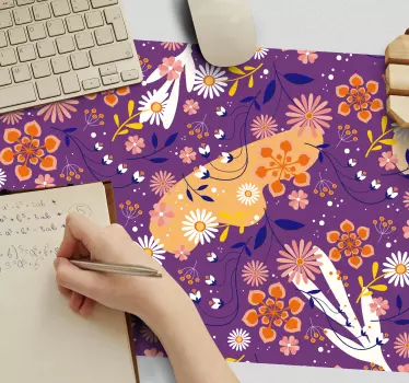 Mouse pad textura patrón floral colorido - TenVinilo
