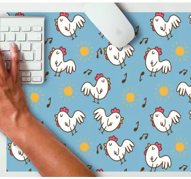 Mouse pad textura patrones de gallinas juguetonas - TenVinilo