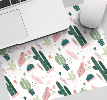 Mouse pad textura patrones de hojas de cactus - TenVinilo
