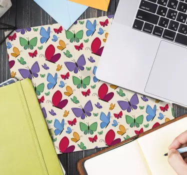 Mouse pad textura patrones de mariposas coloridas - TenVinilo