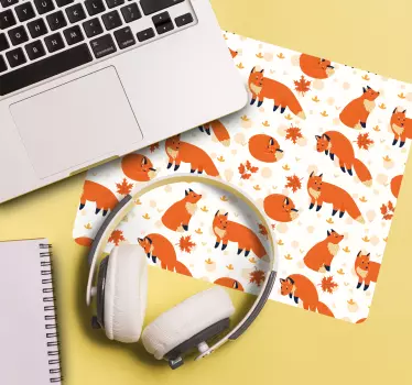 Mouse pad textura patrones de zorros caprichosos - TenVinilo