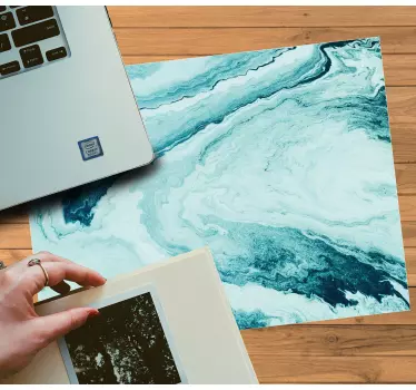 Mouse pad textura remolino aqua mármol - TenVinilo