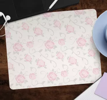 Mouse pad textura rosas rosadas florales - TenVinilo