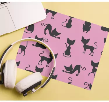 Mouse pad textura siluetas de gatos juguetones - TenVinilo