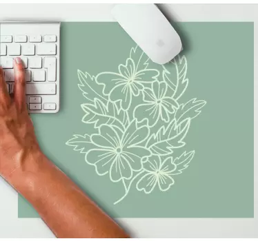 Mouse pad textura símbolo de hoja floral - TenVinilo
