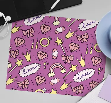 Mouse pad textura símbolos de fantasía divertidos - TenVinilo