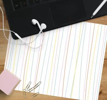 Mouse pad textura superficie a rayas coloridas - TenVinilo